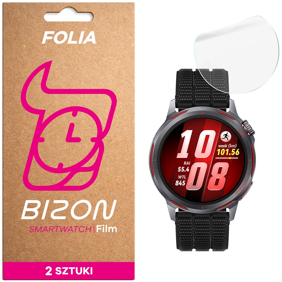 Folia hydrożelowa Bizon Watch Film Hydrogel Duo dla Huawei Watch GT Runner 2